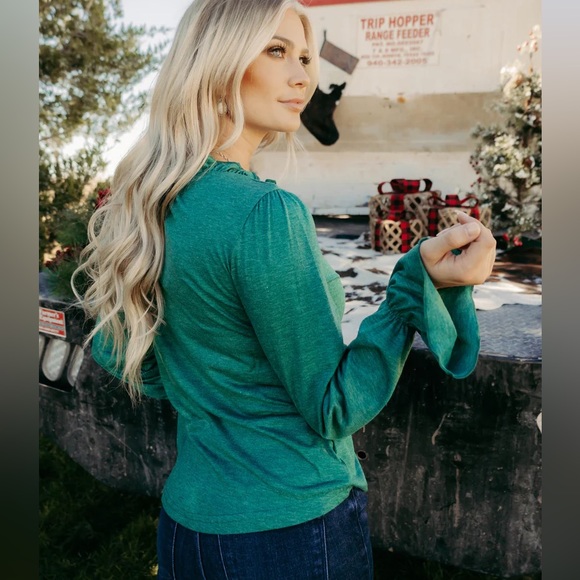 Women’s Top with Unique neckline and Bell sleeves ❤️‍🔥 - Picture 3 of 3